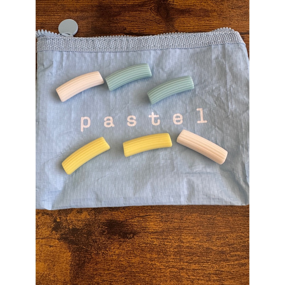 Cj Hendry Pastel Beads Texture Tube Art Objects Set of 6 Yellow Blue White